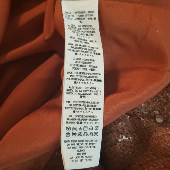 ♻️ New Free People Rose Gold Tribeca Sequins Ruffle Mini Dress Size 6 - Picture 7 of 13